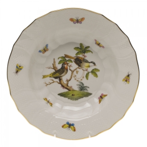 Herend Rothschild Bird Rim Soup - Motif 11 9.5"D