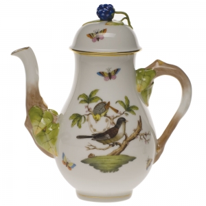 Herend Rothschild Bird Coffee Pot W/Blackberry (32 Oz