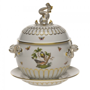 Herend Rothschild Bird Tureen & Platter(4 Qt) 12.25