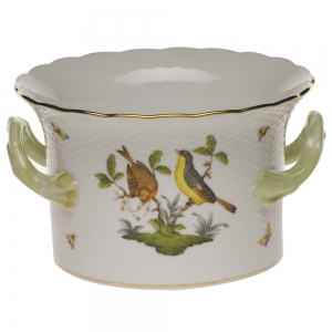 Herend Rothschild Bird Cachepot w/ Handles