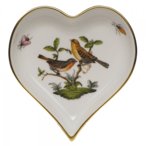 Herend Rothschild Bird Small Heart Tray