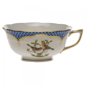 Herend Rothschild Bird Blue Border Tea Cup - Motif 09 (8 Oz)