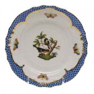 Herend Rothschild Bird Blue Border Bread & Butter Plate - Mo 02 6