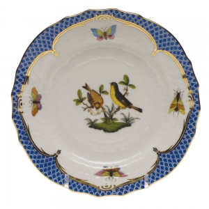 Herend Rothschild Bird Blue Border Bread & Butter Plate - Mo 07 6