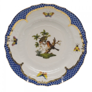 Herend Rothschild Bird Blue Border Bread & Butter Plate - Mo 10 6