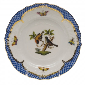 Herend Rothschild Bird Blue Border Bread & Butter Plate - Mo 12 6