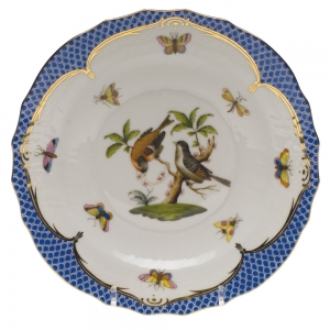 Herend Rothschild Bird Blue Border Salad Plate - Motif 12 7.5"D