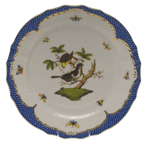 Herend Rothschild Bird Blue Border Service Plate - Motif 01 11"D