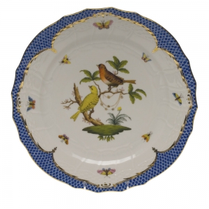 Herend Rothschild Bird Blue Border Service Plate - Motif 06 11"D