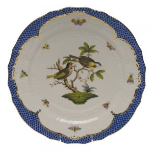 Herend Rothschild Bird Blue Border Service Plate - Motif 11 11"D