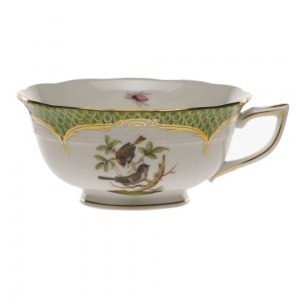 Herend Rothschild Bird Green Border Tea Cup - Motif 04 (8 Oz)