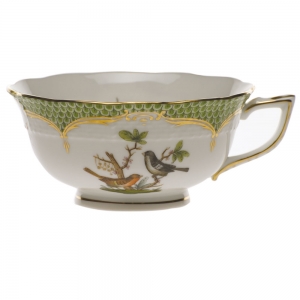 Herend Rothschild Bird Green Border Tea Cup - Motif 05 (8 Oz)