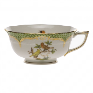 Herend Rothschild Bird Green Border Tea Cup - Motif 06 (8 Oz)