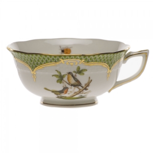 Herend Rothschild Bird Green Border Tea Cup - Motif 08 (8 Oz)