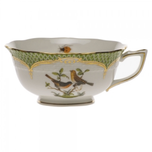 Herend Rothschild Bird Green Border Tea Cup - Motif 09 (8 Oz)