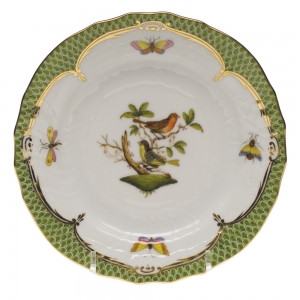 Herend Rothschild Bird Green Border Bread & Butter Plate - Mo 03 6