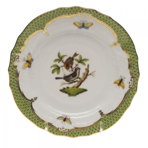 Herend Rothschild Bird Green Border Bread & Butter Plate - Mo 04 6