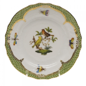 Herend Rothschild Bird Green Border Bread & Butter Plate - Mo 06 6