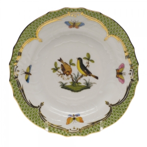 Herend Rothschild Bird Green Border Bread & Butter Plate - Mo 07 6