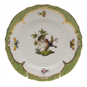 Herend Rothschild Bird Green Border Bread & Butter Plate - Mo 10 6
