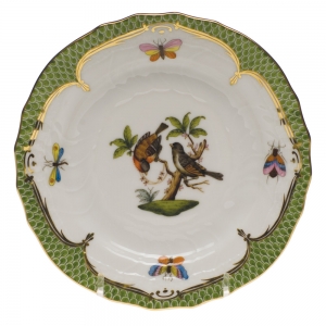 Herend Rothschild Bird Green Border Bread & Butter Plate - Mo 12 6