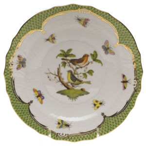 Herend Rothschild Bird Green Border Salad Plate - Motif 03 7.5"D