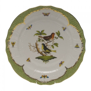 Herend Rothschild Bird Green Border Service Plate - Motif 03 11"D