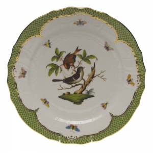 Herend Rothschild Bird Green Border Service Plate - Motif 04 11"D