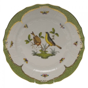 Herend Rothschild Bird Green Border Service Plate - Motif 07 11"D