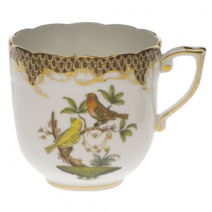 Herend Rothschild Bird Brown Border Mocha Cup(4 Oz)