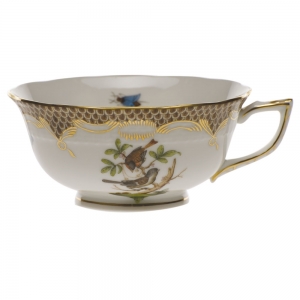 Herend Rothschild Bird Brown Border Tea Cup - Motif 04 (8 Oz)