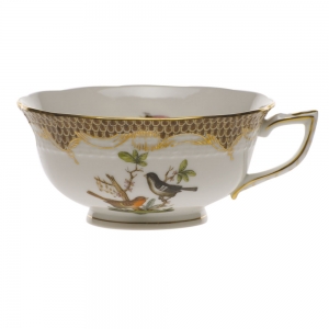 Herend Rothschild Bird Brown Border Tea Cup - Motif 05 (8 Oz)