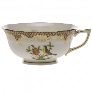 Herend Rothschild Bird Brown Border Tea Cup - Motif 07 (8 Oz)