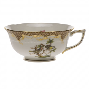 Herend Rothschild Bird Brown Border Tea Cup - Motif 11 (8 Oz)