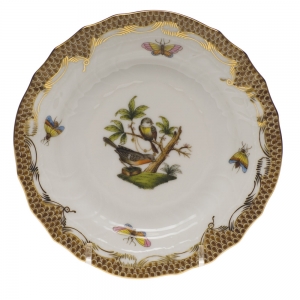 Herend Rothschild Bird Brown Border Bread & Butter Plate - Mo 02