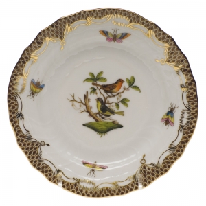 Herend Rothschild Bird Brown Border Bread & Butter Plate - Mo 03