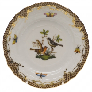 Herend Rothschild Bird Brown Border Bread & Butter Plate - Mo 05
