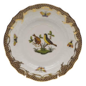 Herend Rothschild Bird Brown Border Bread & Butter Plate - Mo 07