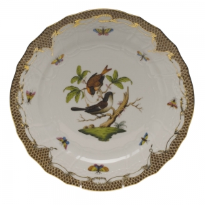 Herend Rothschild Bird Brown Border Service Plate - Motif 04 11"D