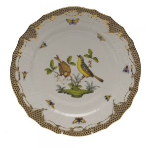 Herend Rothschild Bird Brown Border Service Plate - Motif 07 11"D