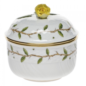 Herend Rothschild Garden Covered Sugar W/Rose
