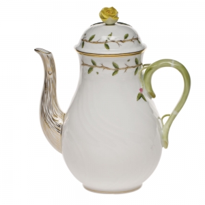 Herend Rothschild Garden Coffee Pot W/Rose