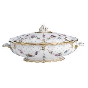 Royal Crown Derby Royal Antionette Covered Vegetable Dish