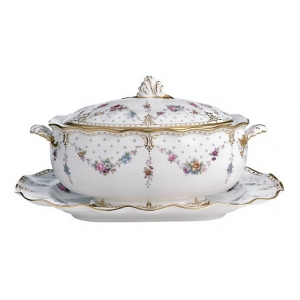 Royal Crown Derby Royal Antionette Soup Tureen & Stand