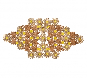 Kim Seybert Daisy Runner -Natural / Yellow