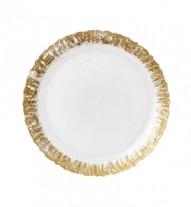 Vietri Rufolo Glass Gold Salad Plate - 8.5"