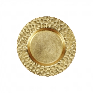 Vietri Rufolo Glass Gold Honeycomb Salad Plate - 8.5"