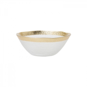 Vietri Rufolo Glass Gold Organic Small Bowl - 6.25"