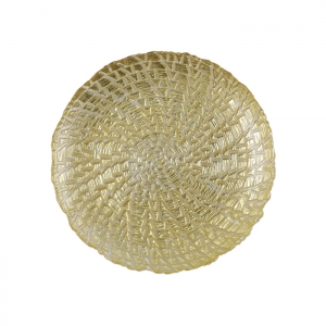 Vietri Rufolo Glass Gold Crocodile Salad Plate - 8.5"