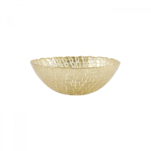 Vietri Rufolo Glass Gold Crocodile Small Bowl - 6.5"